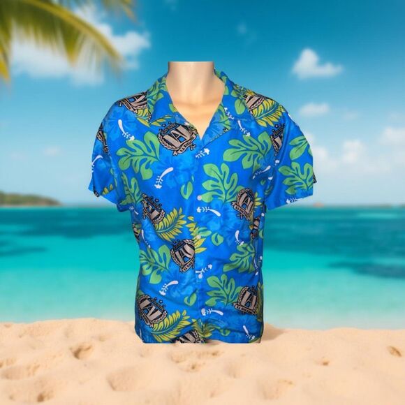 My Hero Academia Hawaiian Button Up Short Sleeve Shirt Size Medium #70 - Picture 1 of 5